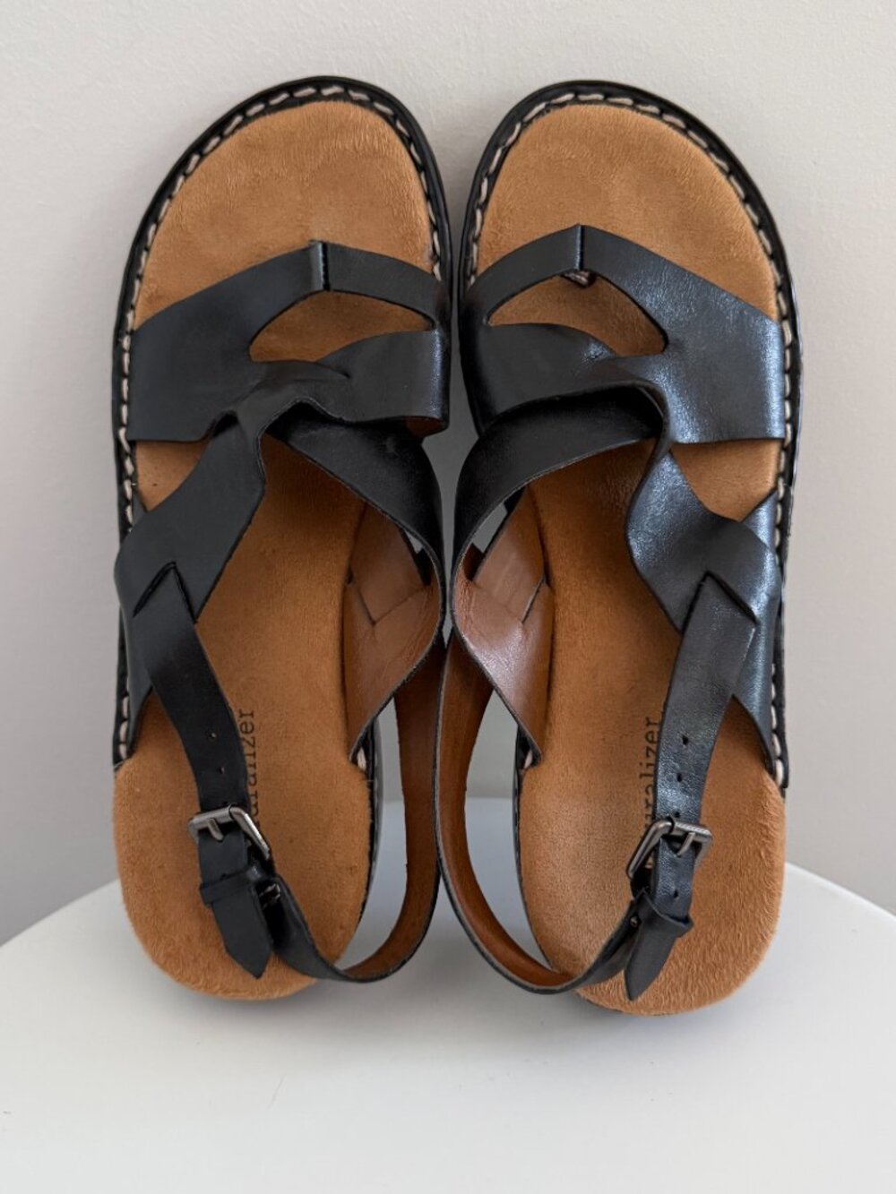 Naturalizer - Black Leather Crisscross Sandals - Women’s Size 8.5